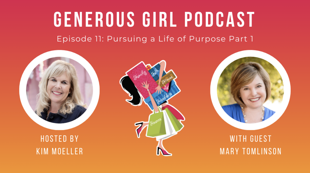 Mary Tomlinson and Kim Moeller recording the Generous Girl Podcast
